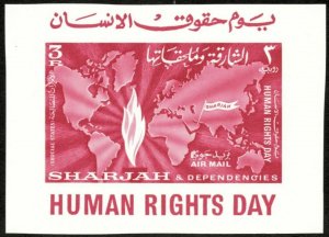 Sharjah 1964 - Human Rights Day, Air Post - Imperf Mini Sheet - Scott C15A - MNH