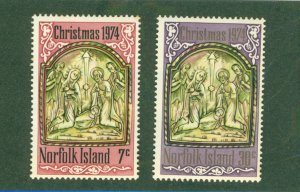 NORFOLK ISLAND 179-180 MH BIN $0.75