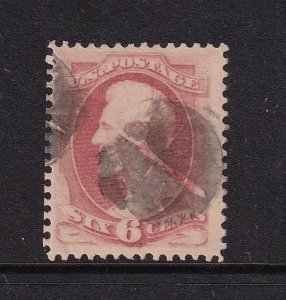 1879 Lincoln Sc 186 used single 6c pink CV $22.50 (T8