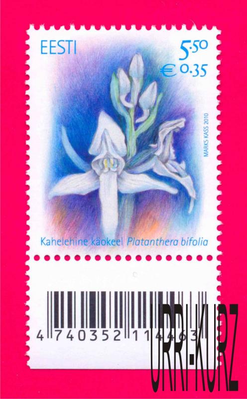 ESTONIA 2010 Nature Flora Flowers Lesser Butterfly Orchid 1v Sc636 Mi657 MNH