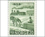 Norway NK 419 Stephenson Locomotive on Hoved Railway, 1854 20 Øre Dark yello...