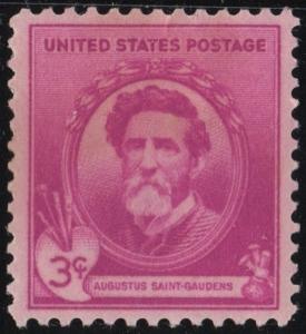 SC#886 3¢ Famous Americans: Augustus Saint-Gaudens Single (1940) MNH