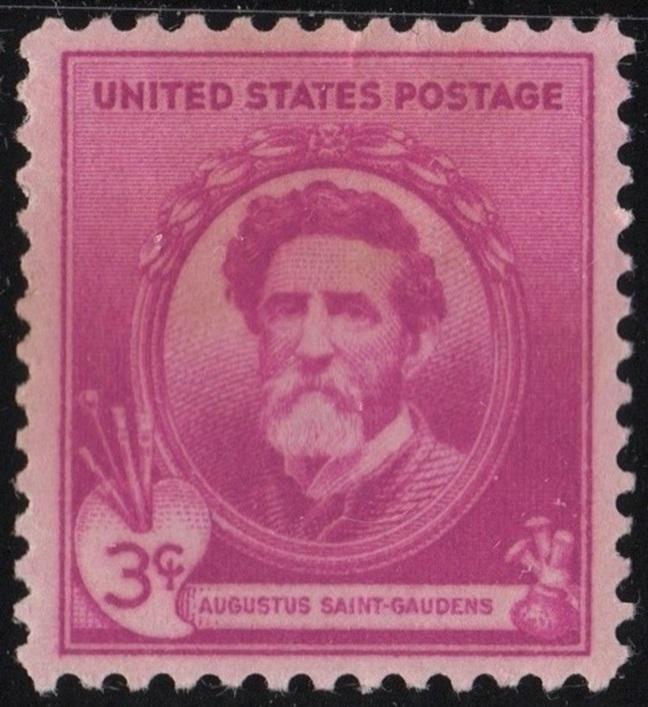 SC#886 3¢ Famous Americans: Augustus Saint-Gaudens Single (1940) MNH