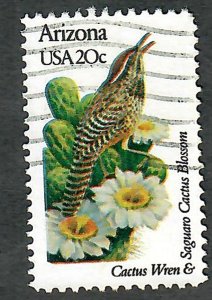 1955 Arizona Birds and Flowers used single - perf 10.5 x 11