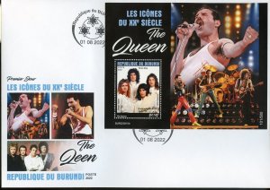 BURUNDI  2022 ICONS OF THE 20th CENTURY QUEEN S/SHEET FDC