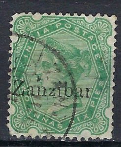 Zanzibar 7 Used 1895 issue; thin area on back of right side (ak2066)