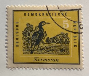 Germany DDR 1959 Scott 444 used - 5pf,  Native birds, Great Cormorant