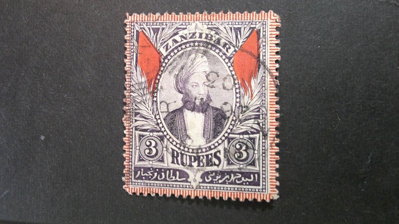 Zanzibar 1896 Classic Scott# 50 VF-XF USED 3 RUPEES