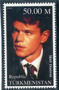 Turkmenistan 1999 MATT DAMON American Actor 1 value Perforated Mint (NH)