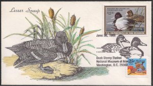 Karen Sabinsky Printed Combo FDC for the 1989 Federal Duck Stamp