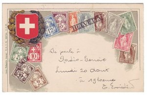 Picture postcard Switzerland 1934 Stamps Helvetia