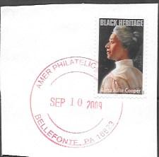 US Used #4408 on paper.  Anna Julia Cooper. Am. Phil. Expo, Bellefonte, PA 2009