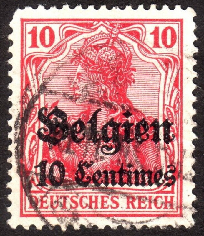 1914, Belgium, German Occupation 10c, Used, Sc N3