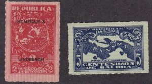 Panama  # 256-257, Charles Lindbergh's Visit,  Hinged.