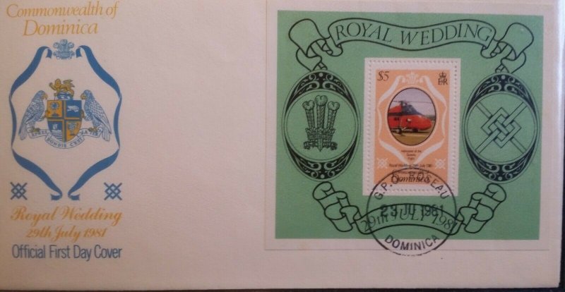 Commonwealth 1981 Royal Wedding FDC Covers Uganda Dominica Maldives  Caicos Is