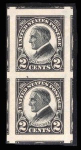 MOMEN: US STAMPS #611 PAIR MINT OG NH PSE GRADED CERT GEM-100J LOT #79299