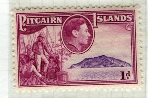 PITCAIRN ISLANDS; 1938 early GVI pictorial issue fine Mint hinged 1d. value