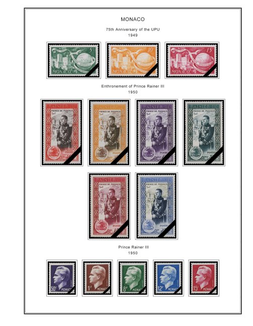 COLOR PRINTED MONACO 1885-2010 STAMP ALBUM PAGES (346 illustrated pages)