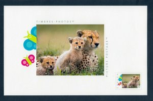 CHEETAH & CUBS = TOP Souvenir part of Picture Postage sheet= Canada 2014 p72-t14