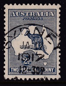 Sc# 39 Australia 1915 Kangaroo and Map 2½p used perf 12 Wmk 9 CV $32.50