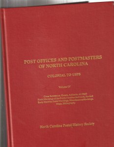 NC Postal History Society POST OFFICES AND POSTMASTERS OF NC Colonial to USPS VF