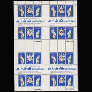 FALKLAND IS. 1978 - Scott# 276D Sheet-Coronation NH