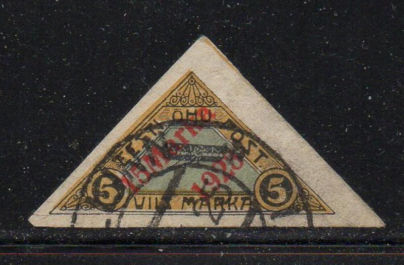 Estonia Sc C3 1923 overprinted airmail stamp used