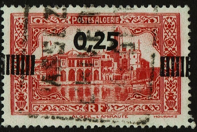 Algeria 122  Used - Surcharge 25c on 50c red (1938)