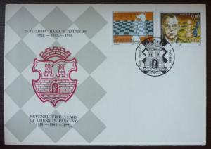 YUGOSLAVIA - NICE COVER! jugoslawien coat of arm chess game sport serbia JB52