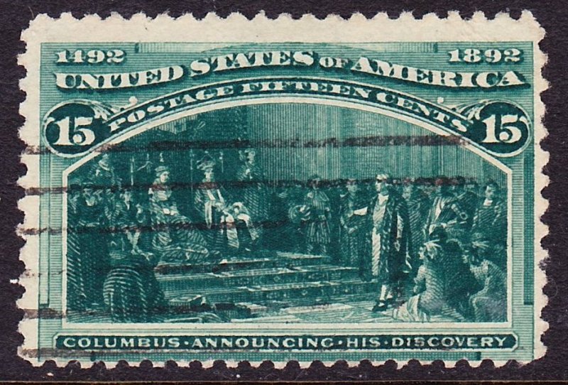 Scott 238, Used, 15c Columbian, Light Cancel, Light Creases