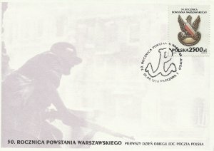 Poland 1994 FDC Stamps Scott 3207 Warsaw Uprising Second World War II