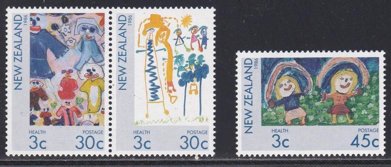 New Zealand # B124-126, Childrens Drawings, NH, 1/2 Cat.