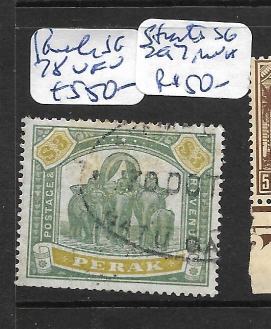  MALAYA PERAK (P1101B) ELEPHANT $3.00 SG 78   VFU  SCARCE