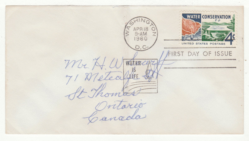 USA First Day Cover # 1150 - Water Conservation