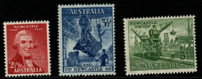 AUSTRALIA SG219/21 1947 150th ANNIV OF CITY OF NEWCASTLE MNH 