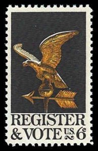 PCBstamps   US #1344 6c Register and Vote, MNH, (42)