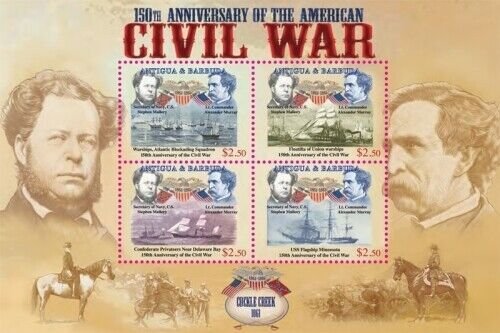 Antigua - 2011 American Civil War 150th Anniversary Stamp Sheet of 4  - MNH #1
