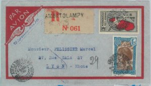 80999 - MADAGASCAR - POSTAL HISTORY - Registered COVER from Ambatolampy   1936