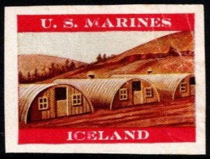 Vintage US Poster Stamp U.S. Marines Iceland MNH