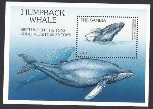 Gambia #1873 MNH ss, humpback whale, issued 1997