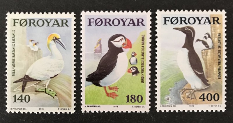 Faroe Islands 1978 #36-8, MNH, CV $2.40