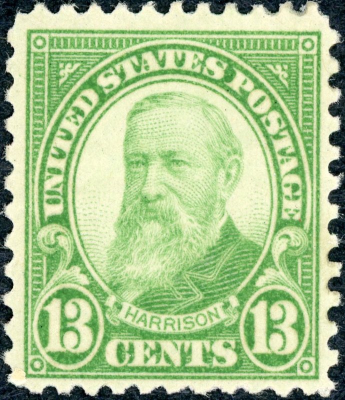#694 – 1931 13c Harrison, yellow green. MH OG.