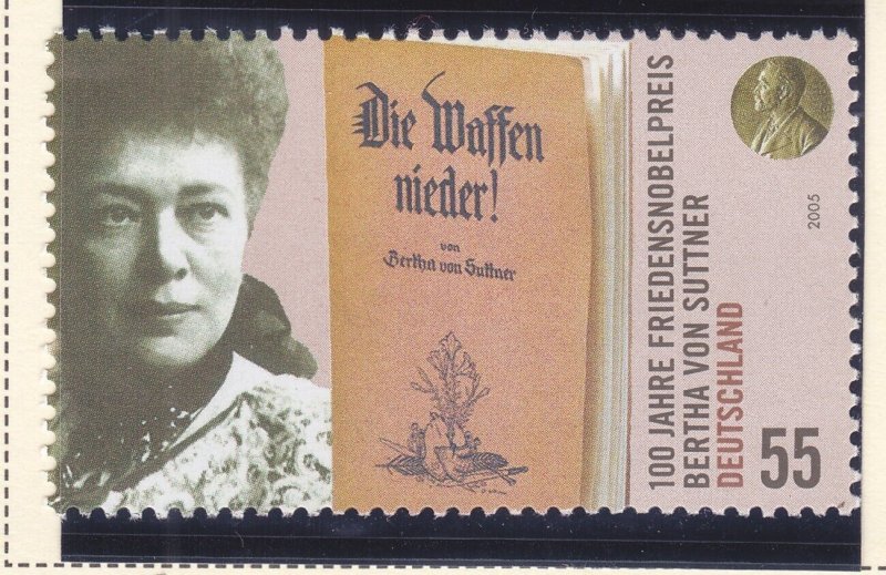 Germany 2360 MNH 2005 Nobel Peace Prize to Bertha von Suttner - Centennial