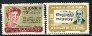 Colombia; 1966: Sc. # C462-C463: Used Cpl. Set