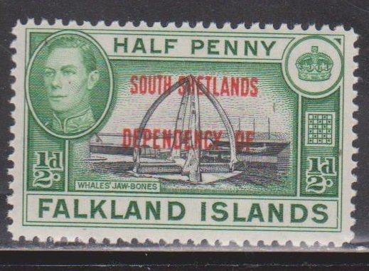 FALKLAND ISLANDS DEPENDENCES Scott # 5L1 MH - South Shetlands Overprint