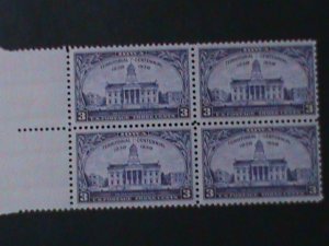 ​UNITED STATES-1938 SC#838 CENTENARY- IOWA  OLD CITY CAPITOL-MNH-BLOCK -VF