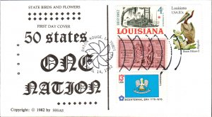 #1970 Louisiana Birds - Flowers Combo SSSAS FDC