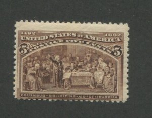 1893 United States Postage Stamp #234 Mint Never Hinged Original gum