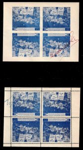 GERMANY EUROPA UNITY PRIVATE PRINT BLUE BLOCKS 4 OG NH U/M VF SIGNED BY DESIGNER