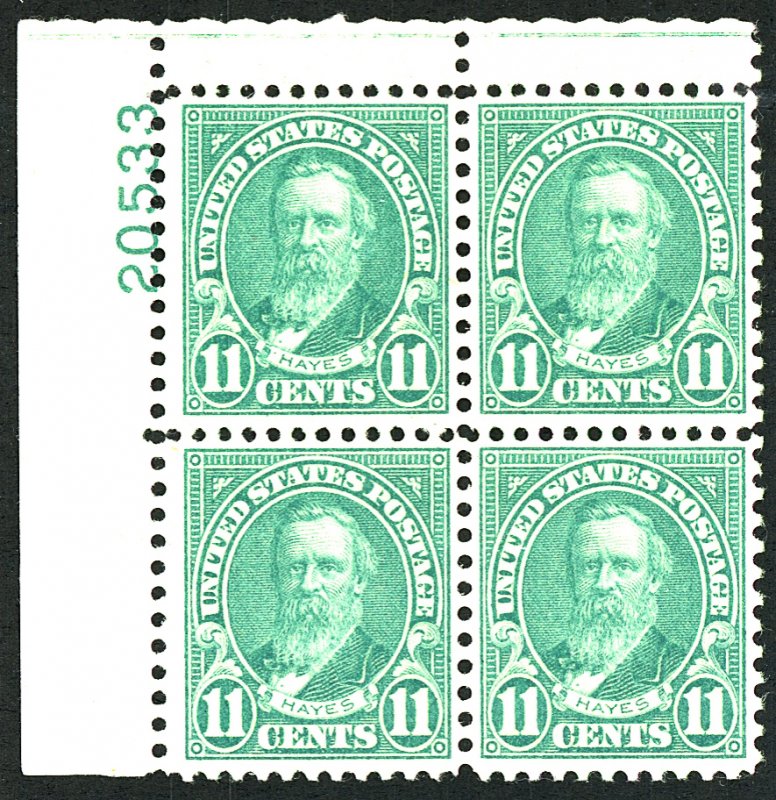 U.S. #692 MINT PL# BLOCK OF 4 OG NH